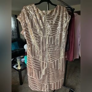 Charlotte Russe | Tan Glitter Dress